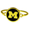 Michigan Wolverines Gold Tone Bangle Bracelet-NCAA,Michigan Wolverines,Jewelry & Accessories-JadeMoghul Inc.