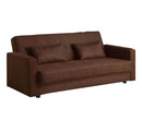 Microfiber Fabric Simplistic Sofa Futon, Brown-Sofas-Brown-Microfiber/Polyester/LurexCotton Canvas-JadeMoghul Inc.