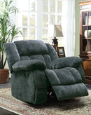 Microfiber Textured Fabric Glider Reclining Chair, Charcoal Black-Living Room Furniture-Black-Microfiber Wood Metal-JadeMoghul Inc.