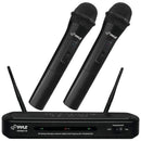 FM Wireless Dual-Frequency Microphone Receiver System with 2 Handheld Microphones