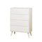 Mid-Century Modern Style Wooden Chest, White-Storage Chests-White-Wood-JadeMoghul Inc.