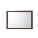 Mid Century Modern Wooden Frame Mirror in Rectangular Shape, Walnut-Mirrors-Brown-Mirror Wood-JadeMoghul Inc.