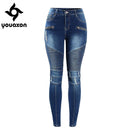 Mid Rise Biker Denim Jeans-blue-S-JadeMoghul Inc.