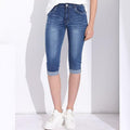 Mid Rise Blue Denim Knee Length Jeans-Blue-27-JadeMoghul Inc.