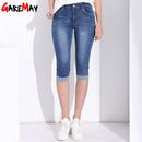 Mid Rise Blue Denim Knee Length Jeans-Blue-27-JadeMoghul Inc.
