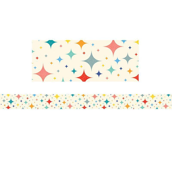 MIDCENTURY MOD RETRO STARS BORDER-Learning Materials-JadeMoghul Inc.