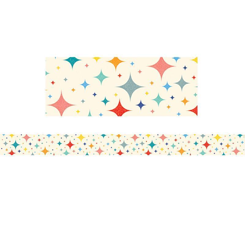 MIDCENTURY MOD RETRO STARS BORDER-Learning Materials-JadeMoghul Inc.