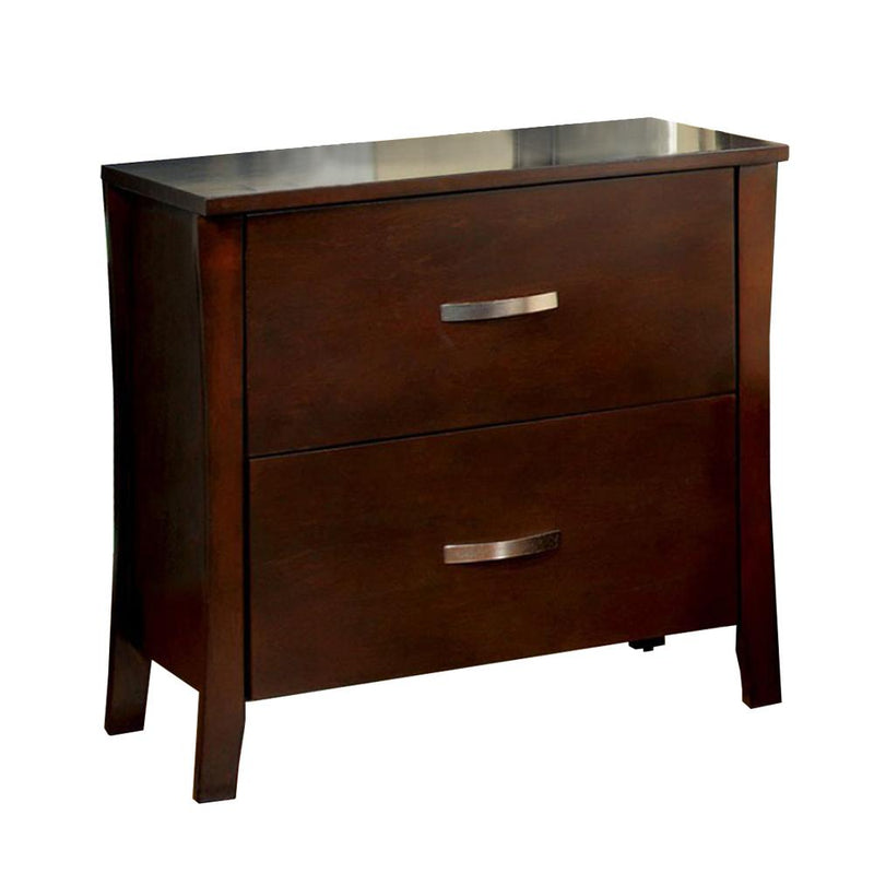 Midland Contemporary Nightstand, Brown Cherry-Nightstands and Bedside Tables-Brown Cherry-Wood-JadeMoghul Inc.