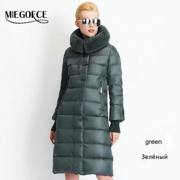 MIEGOFCE 2020 Women's Coat Jacket Medium Length Women Parka With a Rabbit Fur Winter Thick Coat Women New Winter Collection Hot JadeMoghul Inc. 