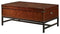 Milbank Industrial Coffee Table, Cherry Finish-Coffee Tables-Cherry-Galvanized Iron Solid Wood Wood Veneer & Others-JadeMoghul Inc.