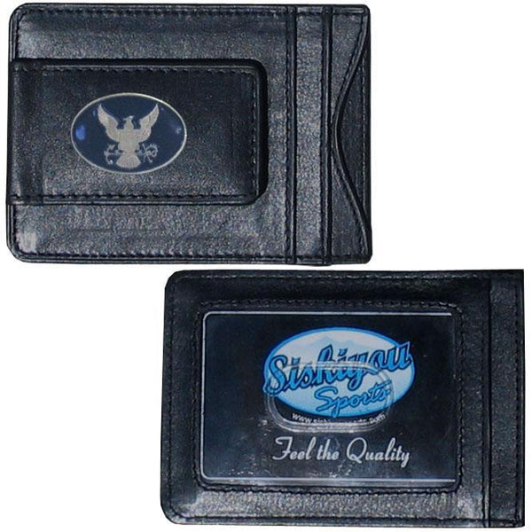 Military, Patriotic & Firefighter - Navy Leather Cash & Cardholder-Wallets & Checkbook Covers,Cash & Cardholders,Military, Patriotic & Firefighter Cash & Cardholders-JadeMoghul Inc.