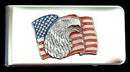 Military, Patriotic & Firefighter - Sculpted Moneyclip - American Flag with Eagle Head-Wallets & Checkbook Covers,Money Clips,Small Money Clips,Military, Patriotic & Firefighter Small Money Clips-JadeMoghul Inc.