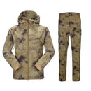 Military Shark Skin Soft Shell Military Uniform - Tactical Men Windproof Warm Camouflage Hooded Suit AExp