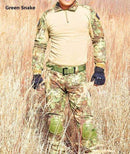 Tactical Camouflage Military Uniform Suit - Military Combat Shirt + Cargo Pants Knee Pads