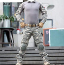 Tactical Camouflage Military Uniform Suit - Military Combat Shirt + Cargo Pants Knee Pads