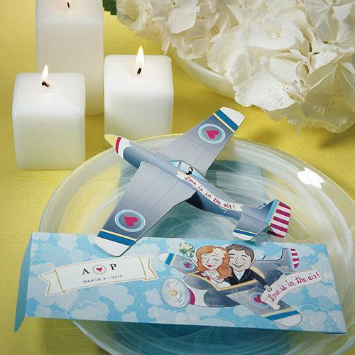 Mini Airplane Glider Favors "Love is in the Air" (Pack of 12)-Popular Wedding Favors-JadeMoghul Inc.