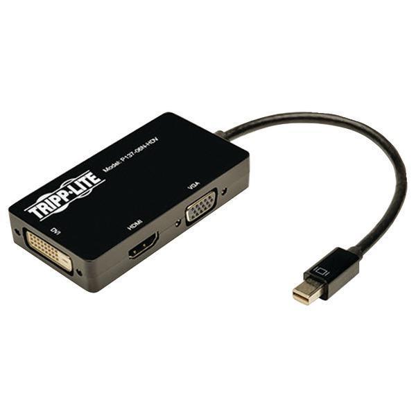 Mini DisplayPort(TM) to VGA/DVI/HDMI(R) All-in-One Adapter/Converter, 6"-MacBook Accessories-JadeMoghul Inc.