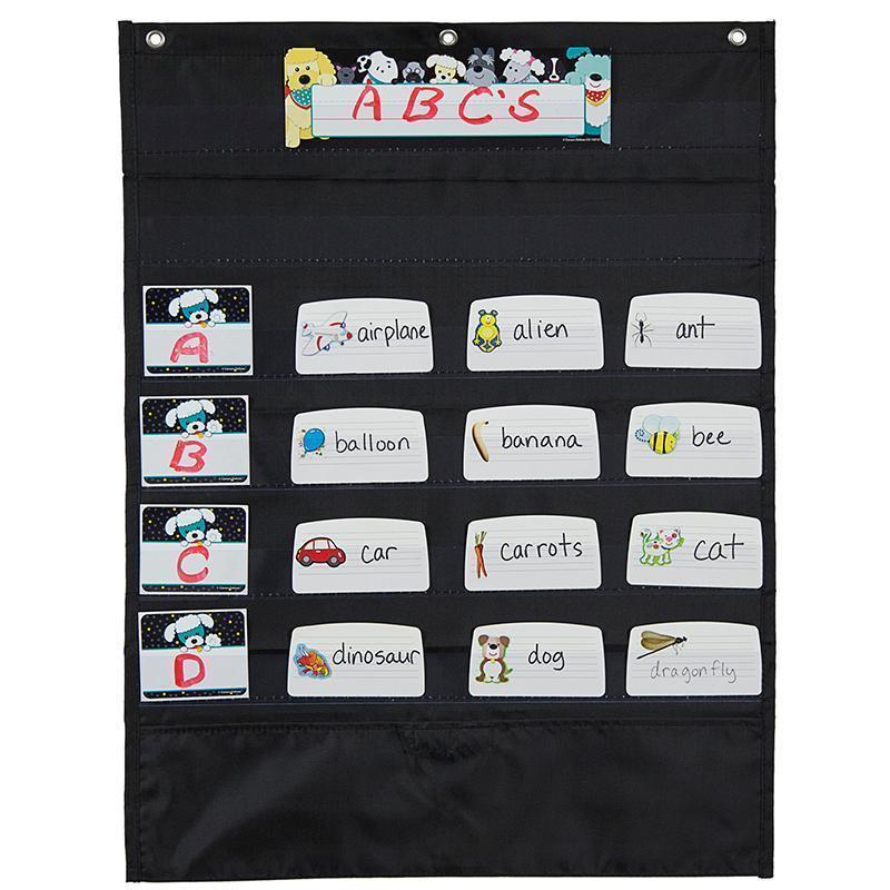 MINI ESSENTIAL POCKET CHART BLACK-Learning Materials-JadeMoghul Inc.