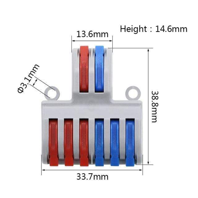Mini Fast Wire Cable Connectors Universal Compact Conductor Spring Splicing Wiring Connector Push-in Terminal Block SPL-2/3 LED JadeMoghul Inc. 