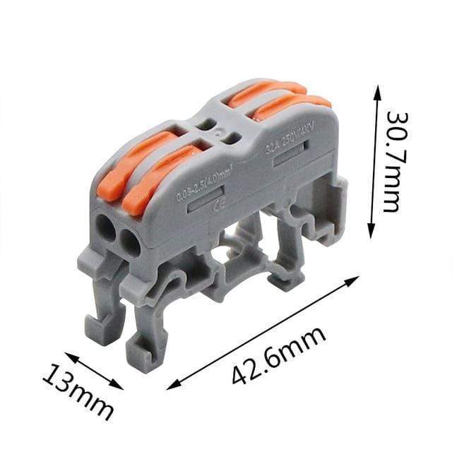 Mini Fast Wire Cable Connectors Universal Compact Conductor Spring Splicing Wiring Connector Push-in Terminal Block SPL-2/3 LED JadeMoghul Inc. 
