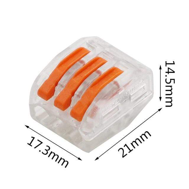 Mini Fast Wire Cable Connectors Universal Compact Conductor Spring Splicing Wiring Connector Push-in Terminal Block SPL-2/3 LED JadeMoghul Inc. 