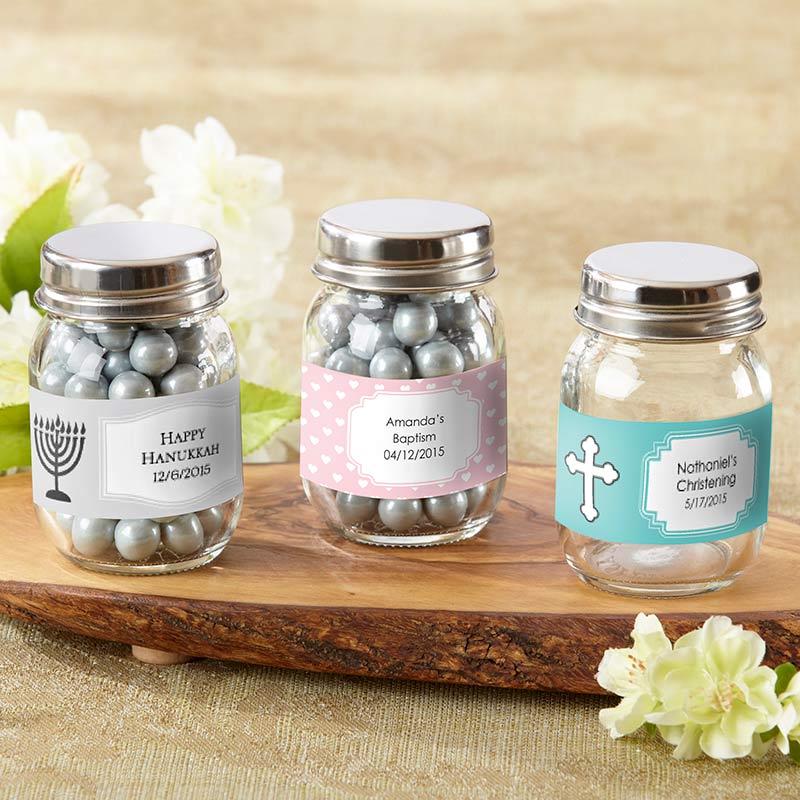 Mini Glass Mason Jar - Religious (2 Sets of 12) (Available Personalized)-Favor Boxes & Containers-JadeMoghul Inc.