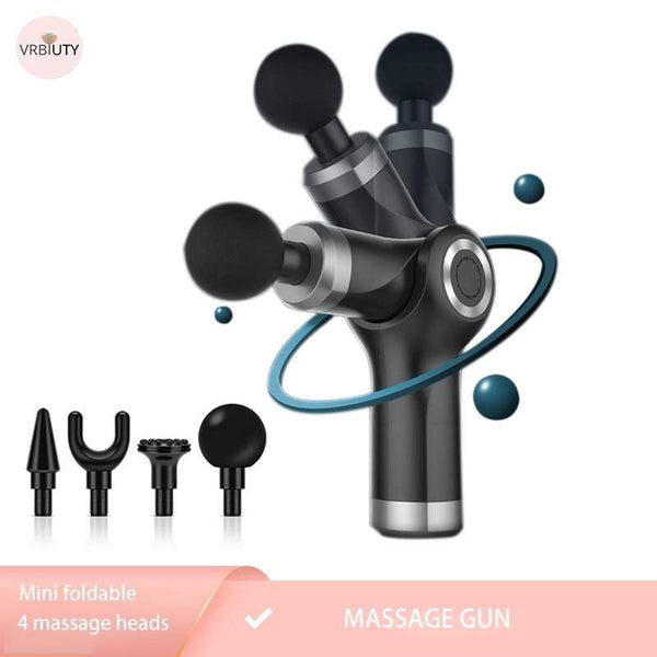 Mini Massage Gun For Body Deep Muscle Pain Relaxation Foldable Electric Fascia Gun Apply To Athletes Fitness Massager Masajeador AExp