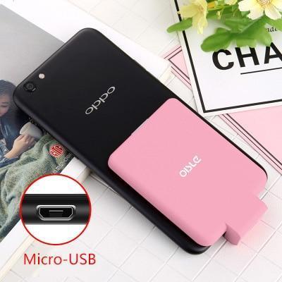 Mini Power Bank Case Ultra-thin Portable External Backup Battery Charger Case For iPhone X XS Samsung S8 Xiaomi 8 Huawei P20-MICRO-USB PINK-China-JadeMoghul Inc.