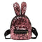 Mini Sequins Backpack Cute Rabbit Ears Shoulder Bag For Women Girls Travel Bag Bling Shiny Backpack Mochila Feminina Escolar New-L Pink-JadeMoghul Inc.