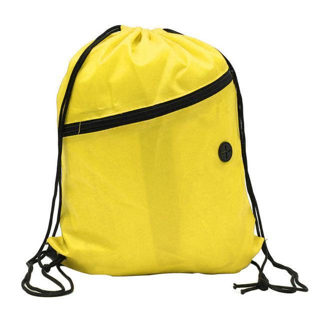 Mini Waterproof Nylon Shoe Bags Storage Gym Bags Drawstring Dust Backpacks Storage Pouch Outdoor Travel Duffle Sports Bags 30-Light Yellow-JadeMoghul Inc.