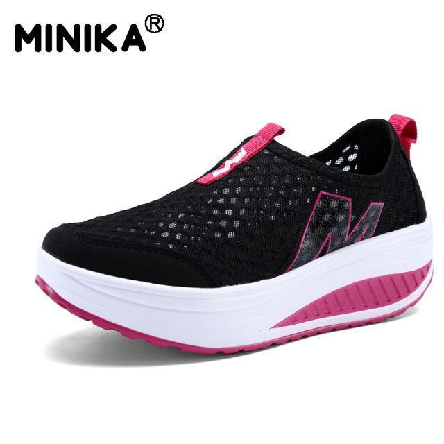 Minika Height Increasing Summer Air Mesh Shoes Women's Casual Shoes Fashion Walking Shoes Women Swing Wedges Shoes Breathable-black-4-JadeMoghul Inc.