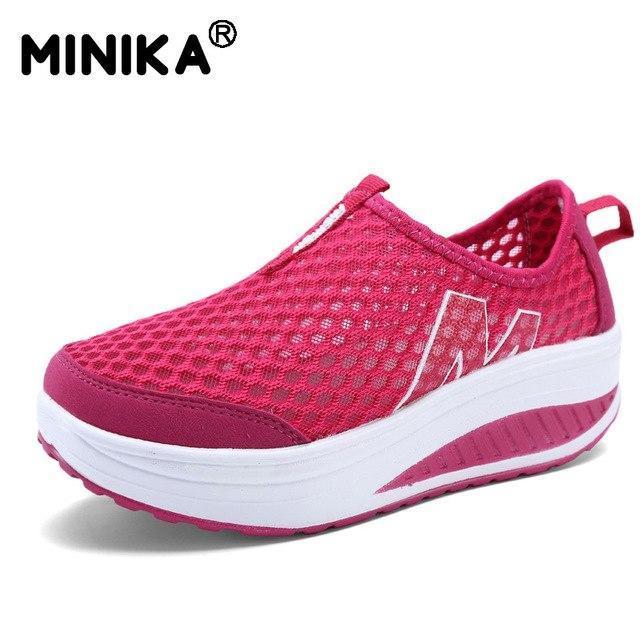 Minika Height Increasing Summer Air Mesh Shoes Women's Casual Shoes Fashion Walking Shoes Women Swing Wedges Shoes Breathable-red-4-JadeMoghul Inc.
