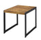 Minimalist End Table With Metal Base & Wooden Top, Antique Nutmeg Brown-End Tables-Brown-Wood/Metal-JadeMoghul Inc.