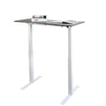 Minimalist Metallic Desk With Height Adjustable Function, Small, Gray & White-Desk-Gray & White-Metal-JadeMoghul Inc.