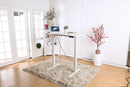 Minimalist Metallic Desk With Height Adjustable Function, Small, White-Desk-White-Metal-JadeMoghul Inc.