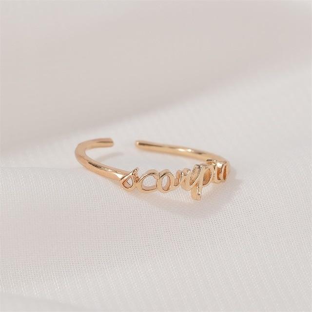 Minimalist thin Open Gold 12 Star Signs Finger Rings Birthday Friendship Jewelry Gift  Personality Custom Zodiac Rings For Women AExp