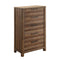 Minimalistic Designed 5- Drawer Chest, Rustic Natural Brown-Storage Chests-Brown-Solid Wood Wood Veneer & Others-JadeMoghul Inc.