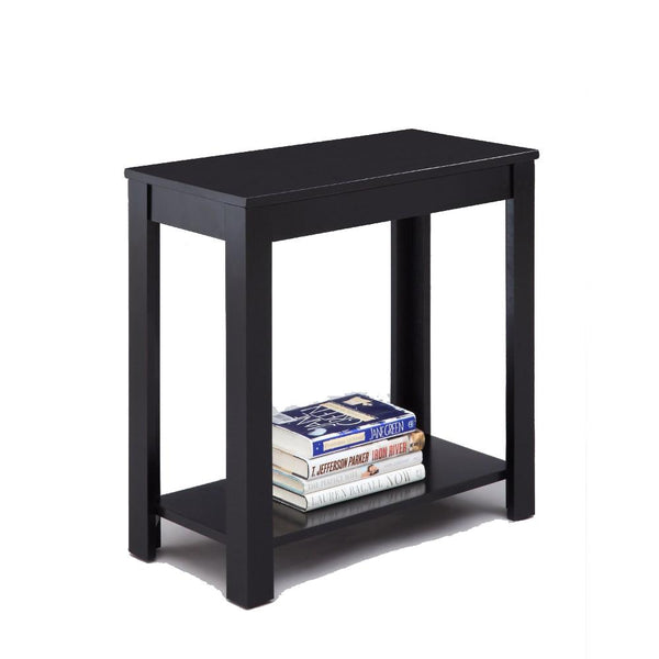 Minimalistic designed Wooden Chairside Table, Black-Side Tables and End Tables-Black-Wood-JadeMoghul Inc.