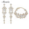 Minmin Crystal Bridal Jewelry Sets Butterfly Bracelet Earrings Sets Wedding African Beads Jewelry Set for Women EH166+SL032-Gold jewelry sets-JadeMoghul Inc.