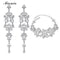 Minmin Crystal Bridal Jewelry Sets Butterfly Bracelet Earrings Sets Wedding African Beads Jewelry Set for Women EH166+SL032-Silver earrings-JadeMoghul Inc.