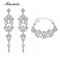 Minmin Crystal Bridal Jewelry Sets Butterfly Bracelet Earrings Sets Wedding African Beads Jewelry Set for Women EH166+SL032-Silver jewelry sets-JadeMoghul Inc.