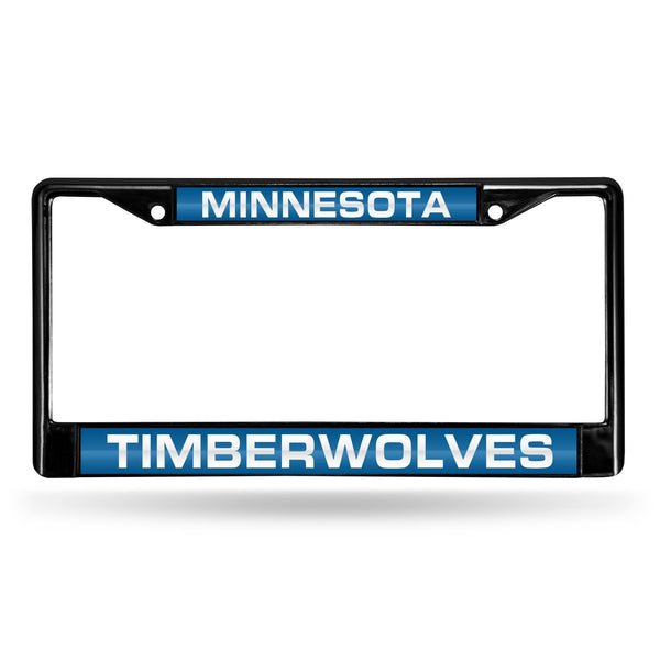 Honda License Plate Frame Minnesota Timberwolves Black Laser Chrome Frame