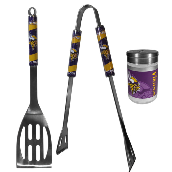 Minnesota Vikings 2pc BBQ Set with Season Shaker-Tailgating Accessories-JadeMoghul Inc.