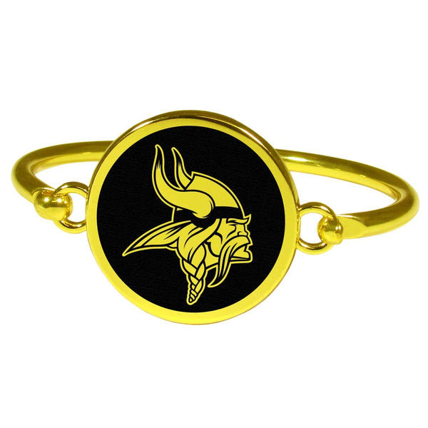 Minnesota Vikings Gold Tone Bangle Bracelet-NFL,Minnesota Vikings,Jewelry & Accessories-JadeMoghul Inc.