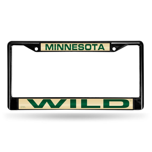 Lexus License Plate Frame Minnesota Wild Black Laser Chrome Frame
