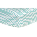 Mint Chevron Deluxe Flannel Fitted Crib Sheet-CHEV-JadeMoghul Inc.