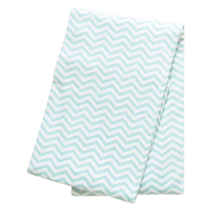 Mint Chevron Deluxe Flannel Swaddle Blanket-CHEV-JadeMoghul Inc.