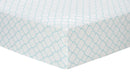 Mint Quatrefoil Deluxe Flannel Fitted Crib Sheet-QTRFL-JadeMoghul Inc.