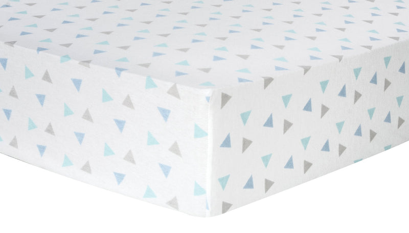 Mint Triangles Deluxe Flannel Fitted Crib Sheet-TRI-JadeMoghul Inc.