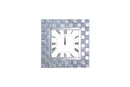 Mirror Accented Wooden Analog Wall Clock In Square Shape, White-Mirrors-White-Clock Mirror Engineered Wood-JadeMoghul Inc.